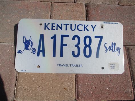 Kentucky Travel Trailer license plate # A 1F 387 | eBay