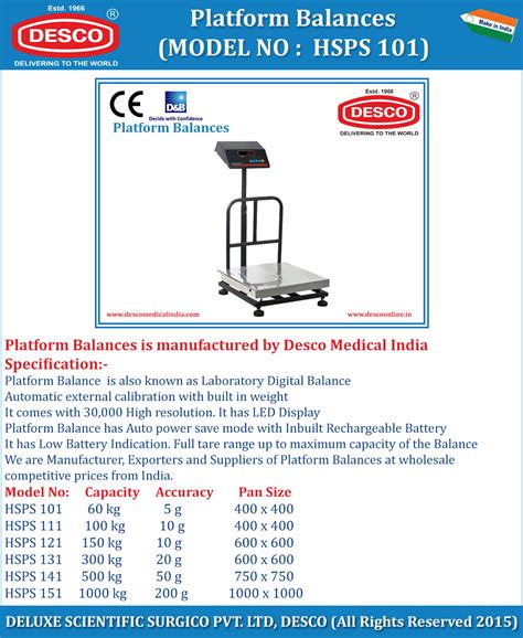Medical Hospital Platform Balances - Manufacturers & Exporters India