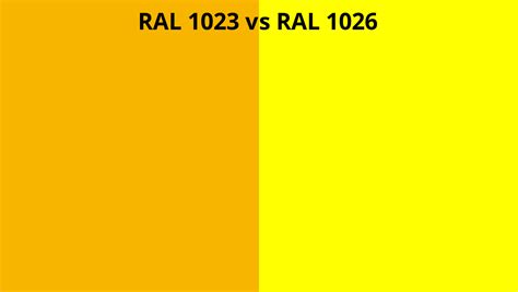 RAL 1023 vs 1026 | RAL colour chart UK