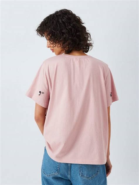 AND/OR Embellished Cotton T-Shirt, Pale Mauve