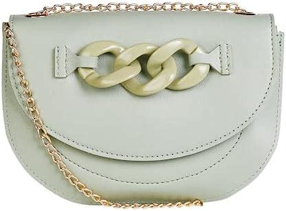 MINISO Sling Bag,Half Moon Solid Color Flap Buckle Women Crossbody Bag ...