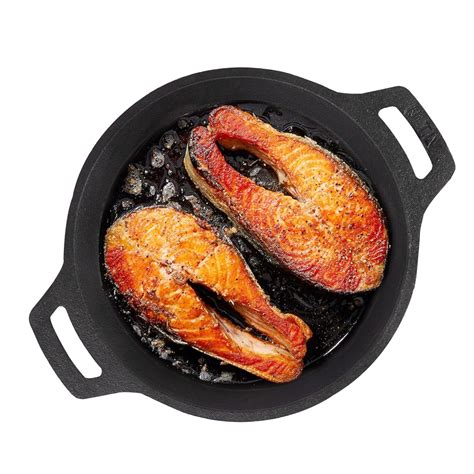 Buy The Indus Valley Preseasoned Cast Iron Fish Fry Pan With Double ...