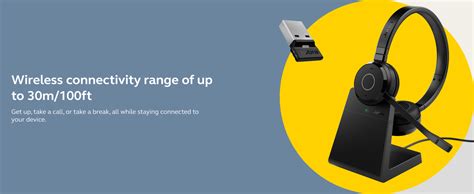 Jabra Evolve 65 TE MS Bluetooth Headset with Mic | Wireless Stereo ...