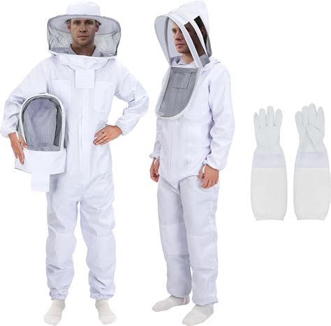 Amazon.com : CEED4U Bee Suit for Men Women with 2 Veil Hood and Gloves ...