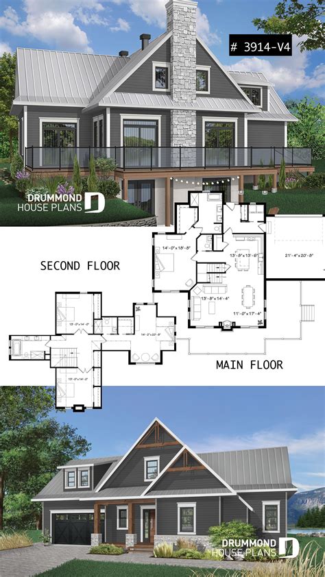 Lakefront Home Plans Open Floor Plans Lake House Plans Architectural