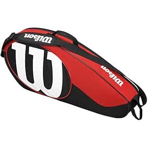 Buy Wilson Match II Racquet Bag, Black/Red, Holds 3 Racquets Online at ...