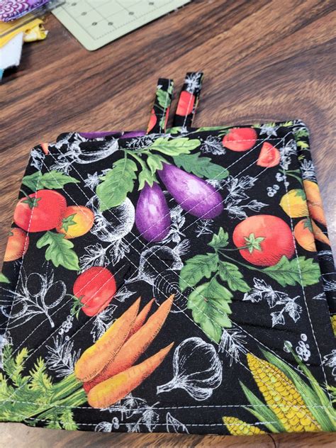 Set of 2 veggie potholders/hotpads | King's Kreative Stitching
