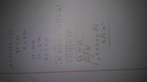 9. The perimeter of an isosceles triangle is 32 cm. The ratio of one of ...