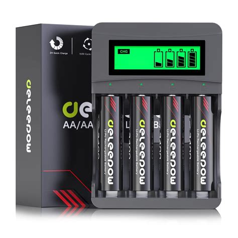Buy Deleepow 1.5V Rechargeable AA Batteries Lithium 3400mWh, Lithium AA ...