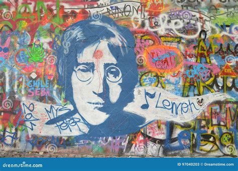 John Lennon Wall Prague editorial stock photo. Image of wall - 97040203