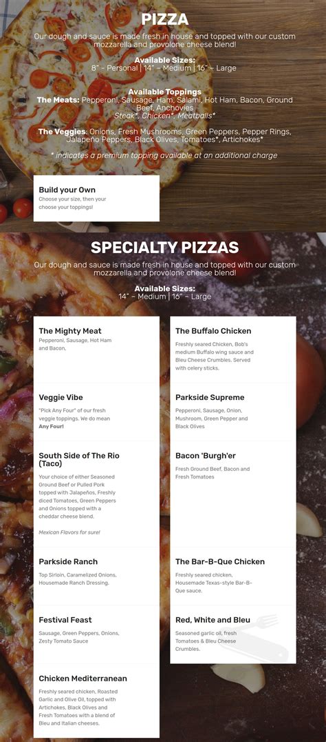 Parkside Grill menu in Bakerstown, Pennsylvania, USA