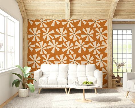 Retro Bloom Burst Wallpaper | Vintage Floral Wall Design