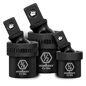 HORUSDY 3-Piece Impact Universal Joint Set, 1/4-Inch, 3/8-Inch and 1/2 ...