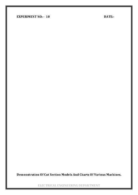 BEE Practical 10: Cut Section Models & Charts of Machines - Studocu