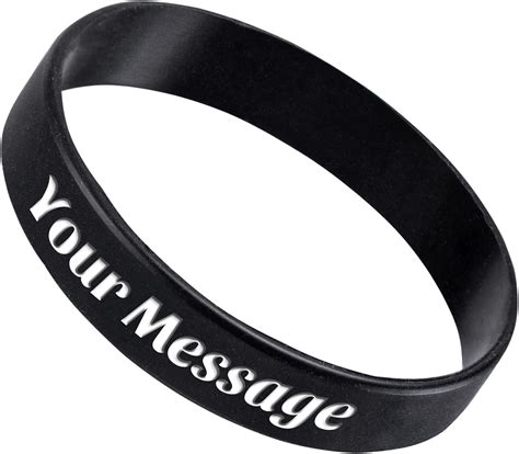 50Pcs Custom Silicone Wristbands Personalized Debossed Rubber Bracelets ...