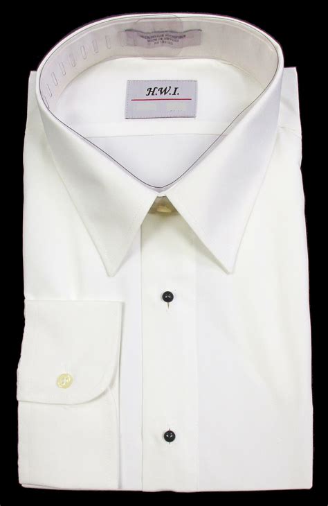 New Men's Ivory Dress Shirt Laydown Collar Wedding Formal Medium 15-15. ...