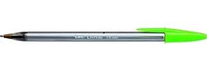 BIC Cristal Fun Ballpoint Pens Wide Point (1.6 mm) – Lime Green, Box of ...