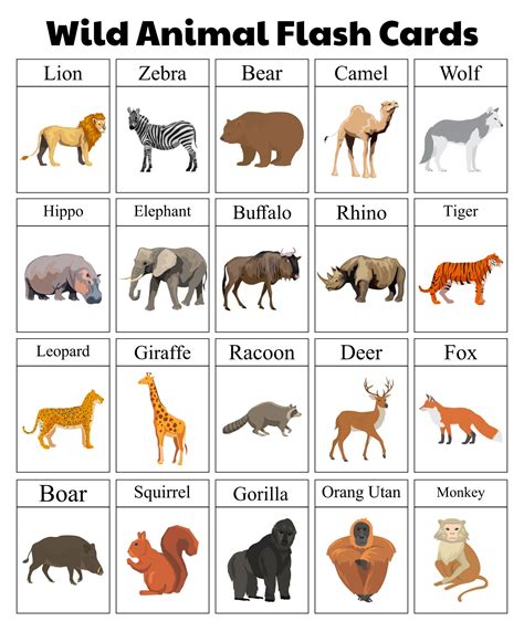 10 Best Free Printable Animal Flash Cards PDF for Free at Printablee