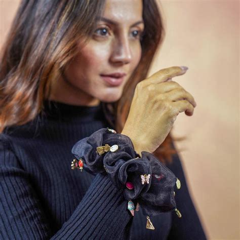 Oversized Organza Scrunchie with Charms - Black – Hair Drama Company