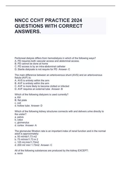 NNCC CCHT PRACTICE 2024 QUESTIONS WITH CORRECT ANSWERS. - NNCC CCHT ...