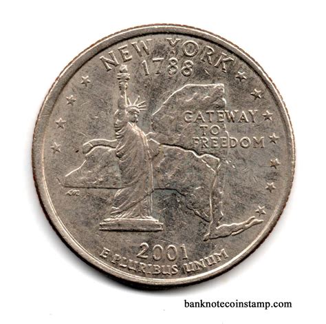 United State Of America State New York Quarter Dollar Used Coin ...