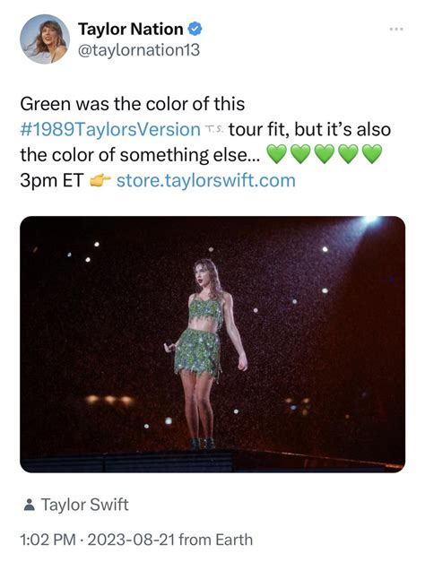 Green edition '1989 (Taylor's Version)' vinyl record dropping at 3 PM ...