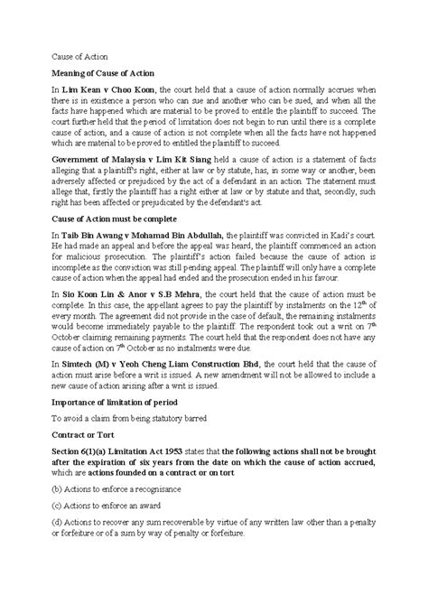 Cause of Action - wwwww - Cause of Action Meaning of Cause of Action In ...
