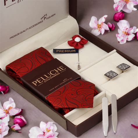 Buy Uptown Gift Box Includes 1 Neck Tie, 1 Brooch, 1 Pair of Cufflinks ...