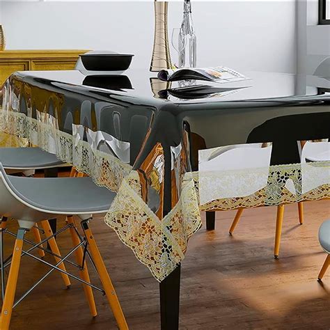 Buy Roseate Transparent PVC (35”x58”) Dining Table Cover 4 Seater for ...