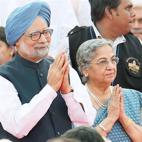 Outgoing Prime Minister Manmohan Singh and his wife Gursharan Kaur at ...
