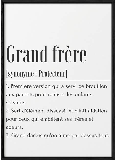 Affiche Définition Grand frère, idéal pour offrir | L’Afficherie