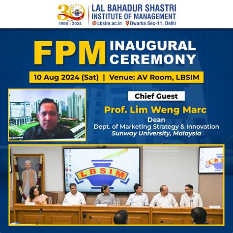 FPM Inaugural Ceremony on 10th August 2024 | LBSIM