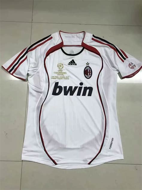 Ac Milan retro 2007 home white jersey | Retro football shirts, Football ...