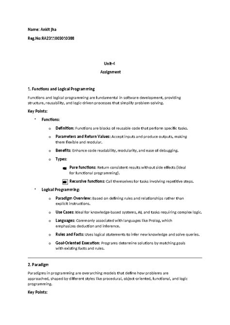 UNIT 4 APP - Assignment of APP - Name: Ankit jha Reg:RA Unit ...