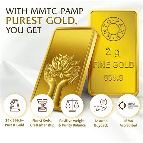 MMTC-PAMP LOTUS 24K (999.9) 2 GM GOLD BAR – RANKA JEWELLERS PC PRIVATE ...