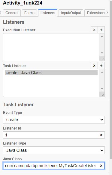 Image result for Service Task Listener Camunda Modeler