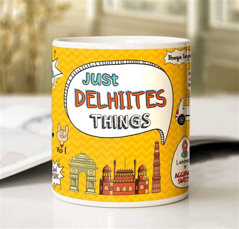 Buy Sarti Creations Just Delhiites Things Ceramic Coffee Mug 330 ml ...
