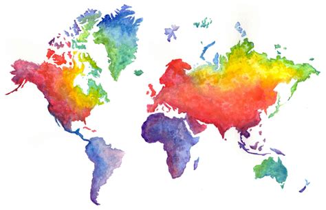 Watercolour World Map 的图像结果