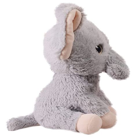 Mirada 25cm Elephant with Glitter Eye - Light Grey — Toycra