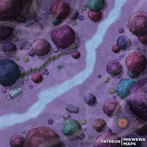 Forest road passing through the fey territory [30x30] : r/dndmaps