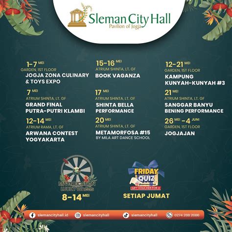 Berbagai Event Menarik di Sleman City Hall di Bulan Mei - seremonia.id