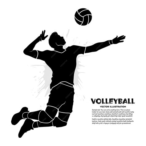 Premium Vector | Abstract male volleyball player silhouette. vector illustrations