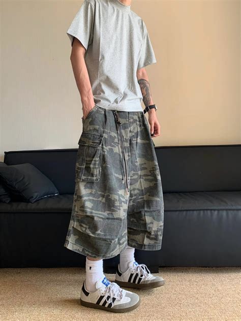 Vintage High Waist Baggy Camo Jorts – DAXUEN
