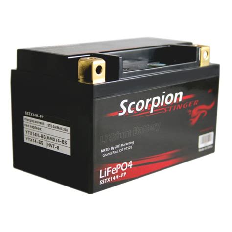 Scorpion Stinger SSTX14H-FP Lithium Motorcycle Battery - 12v 280 CCA