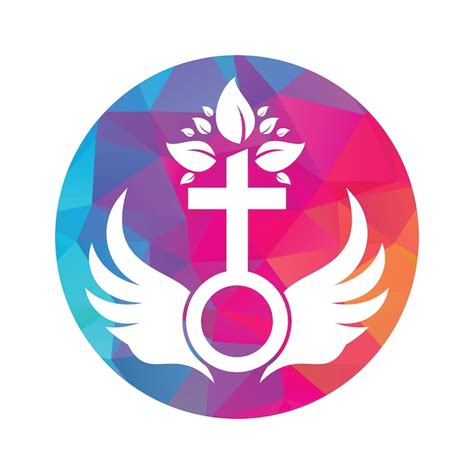 Logo kościoła Biblia Jezus krzyż i skrzydła anioła Skrzydła ikona ...