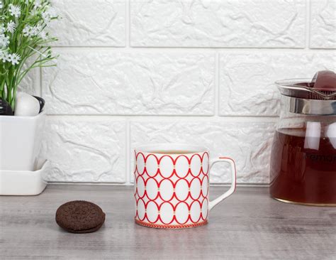 Femora Indian Ceramic Bone China Oblong Tea Cup - 6 Pcs, 150 ML