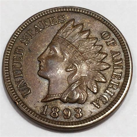 1893 Indian Head Penny Beautiful AU/BU Coin Rare Date | Property Room