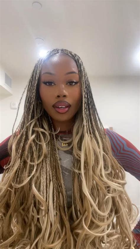 Pre curled braiding extensions natural hair styles long braids single ...