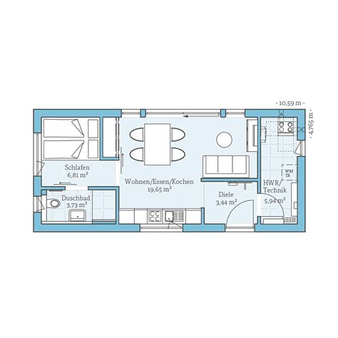 Tiny House Floor Plans Modern 2 Bedroom & 2 Bath Room Tiny House Plan