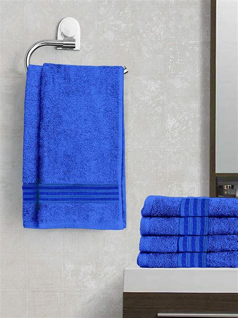 Lushomes Hand Towel, Hand Towel Set of 6, Blue Cotton Hand Towel Sets ...